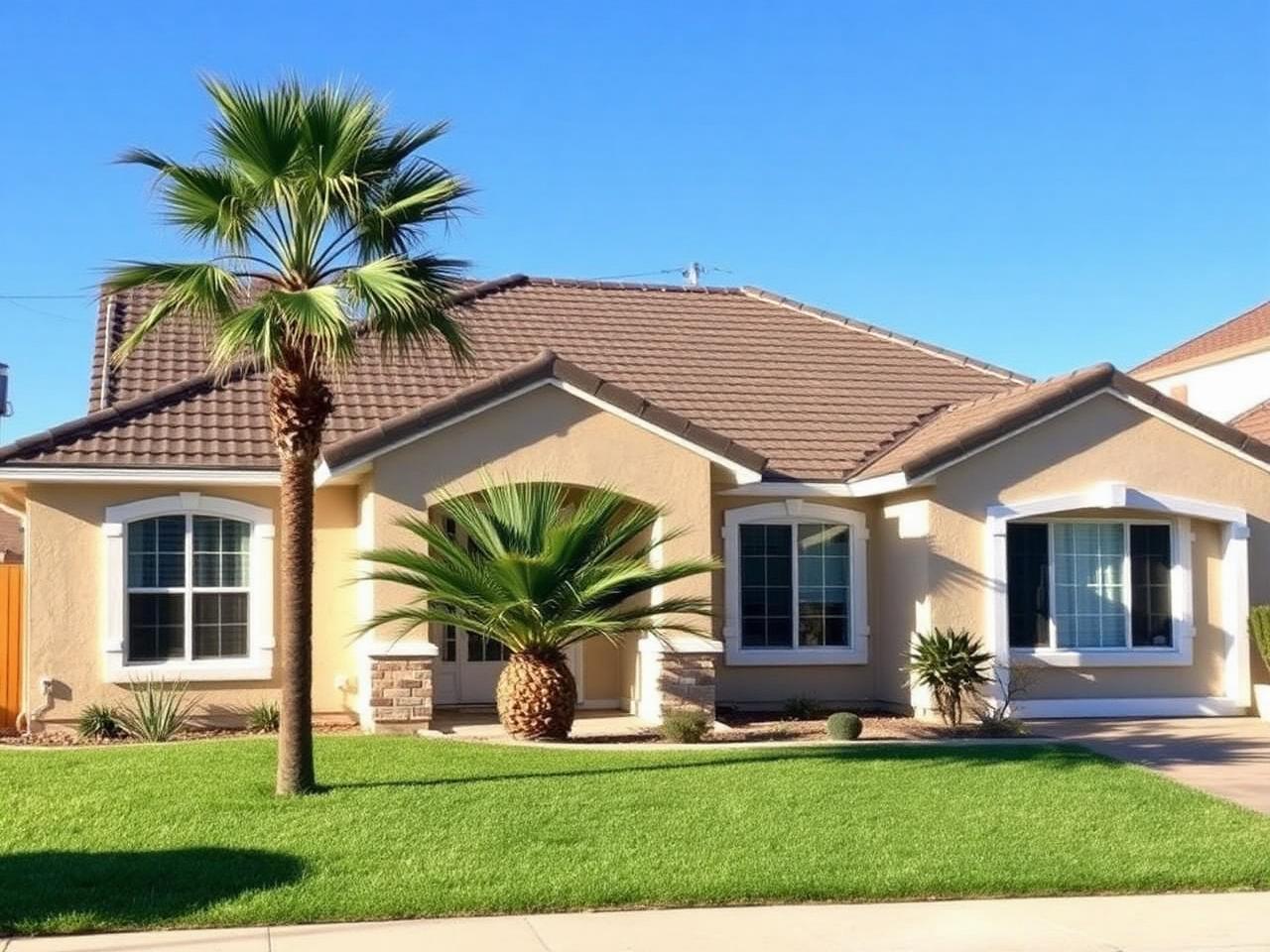 Home exterior with a new roof and paver walkway